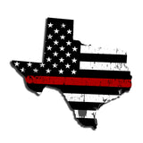 Texas Distressed Subdued US Flag Thin Blue Line/Thin Red Line/Thin Green Line Sticker. Support Police/Firefighters/Military