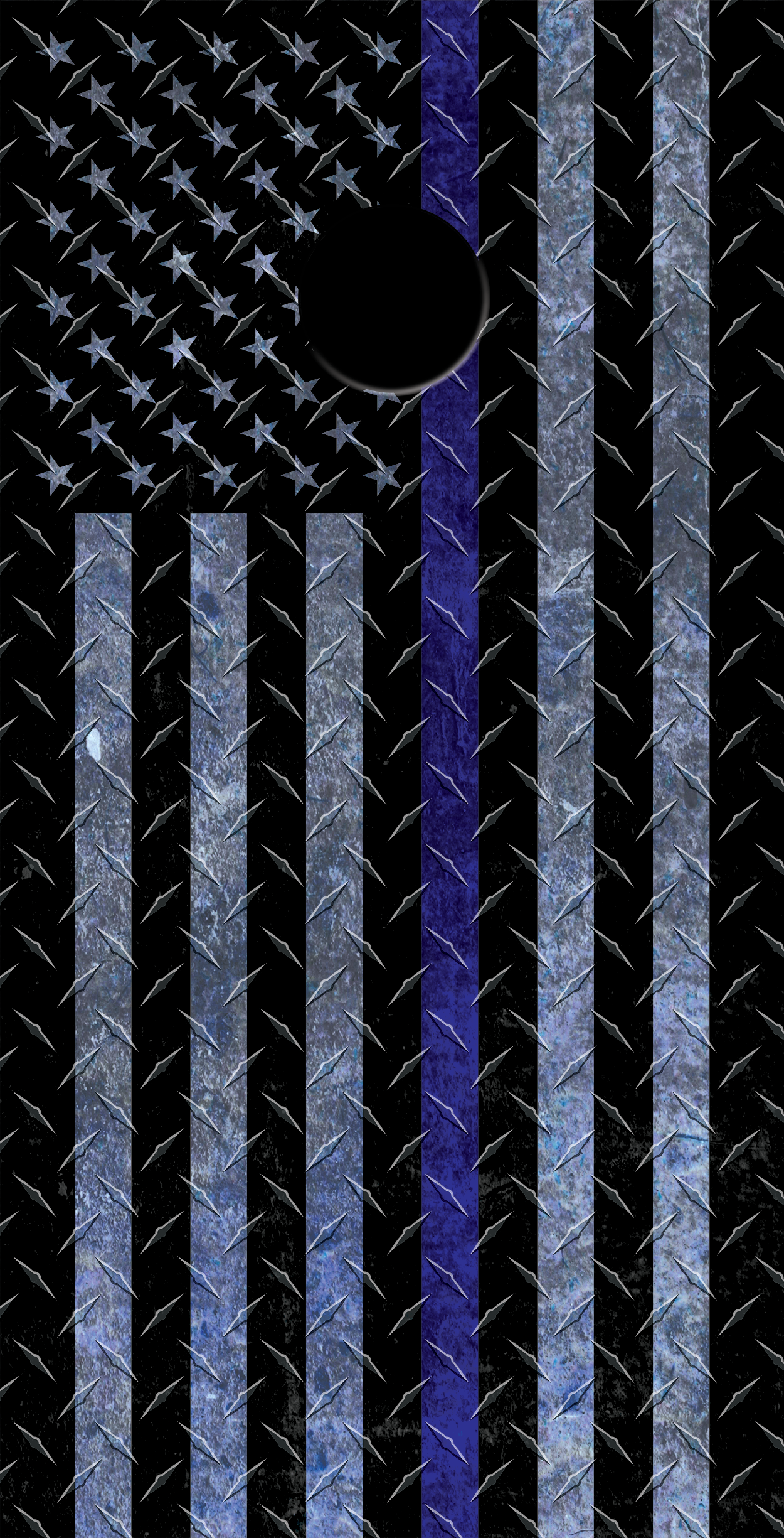 American Flag TBL Thin Blue Line Diamond Plate Custom Vinyl Cornhole Wrap