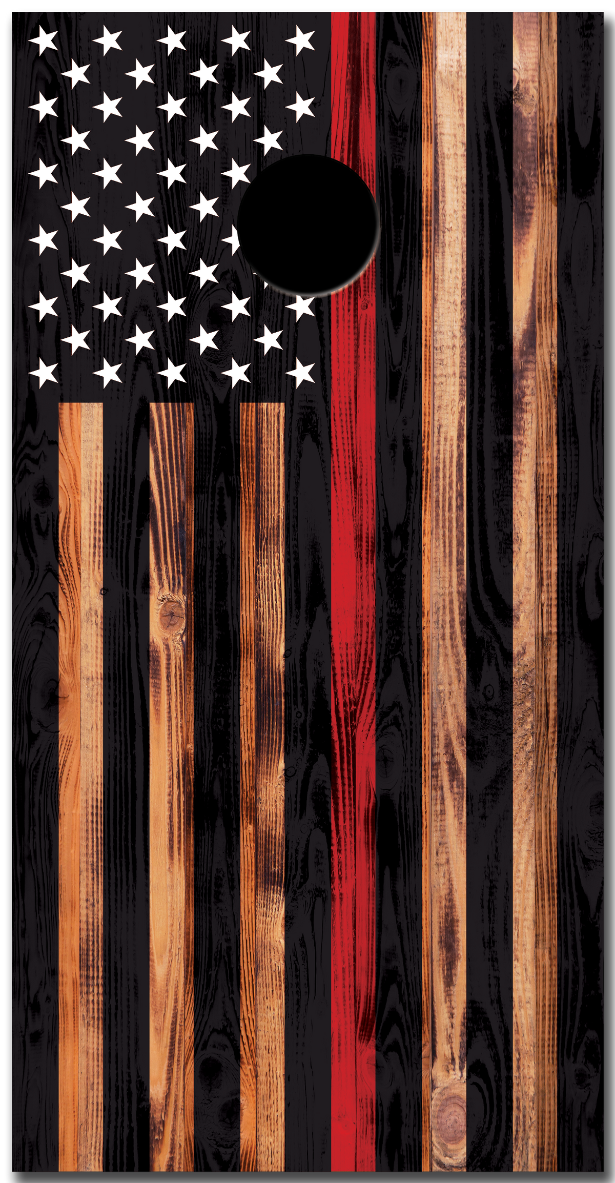 American Flag TRl Thin Red Line Custom Vinyl Cornhole Wrap