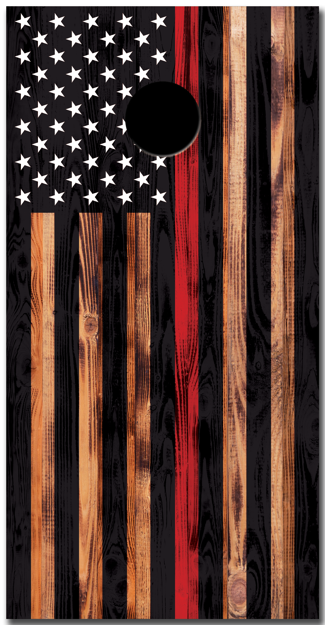 American Flag TRl Thin Red Line Custom Vinyl Cornhole Wrap