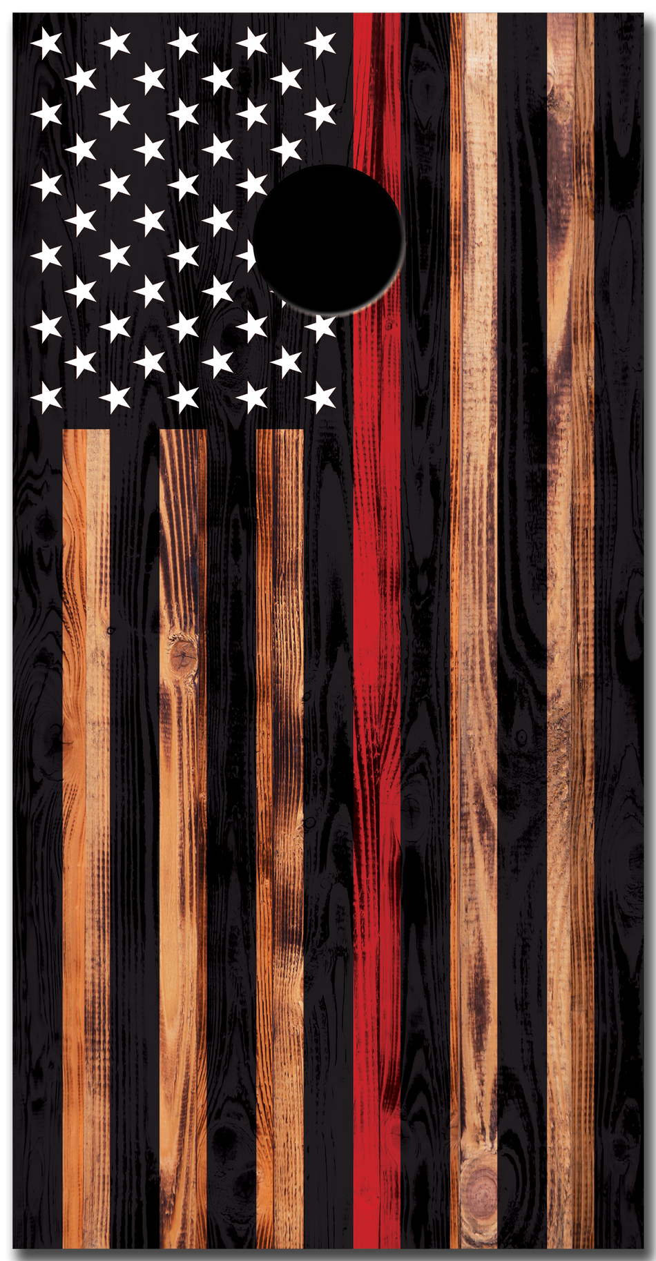 American Flag TRl Thin Red Line Custom Vinyl Cornhole Wrap