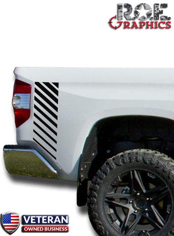 Bedside Strobe Decals Vinyl Sticker Decal: fits 2014-2018 Toyota Tundra