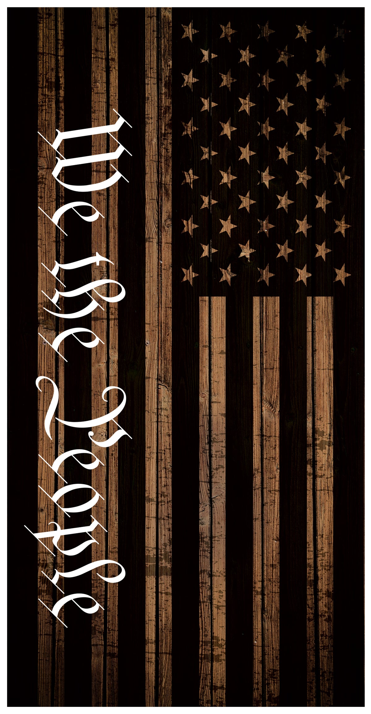 We the People American Flag wood Custom Cornhole Vinyl Wrap