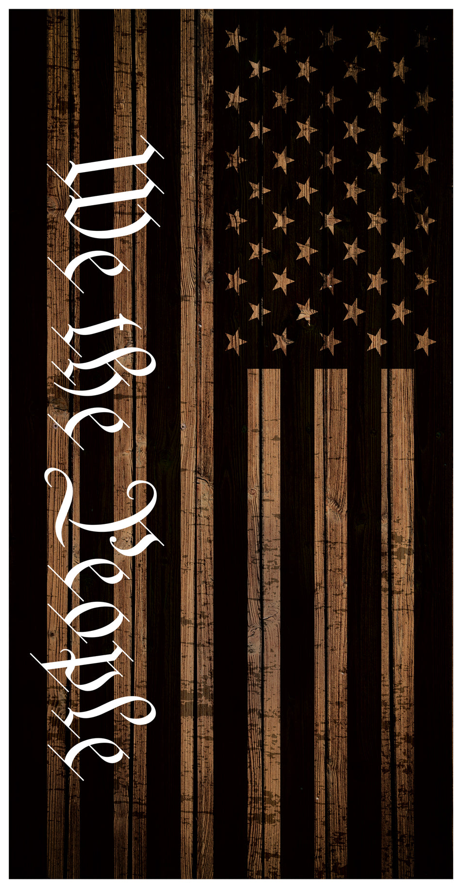 We the People American Flag wood Custom Cornhole Vinyl Wrap
