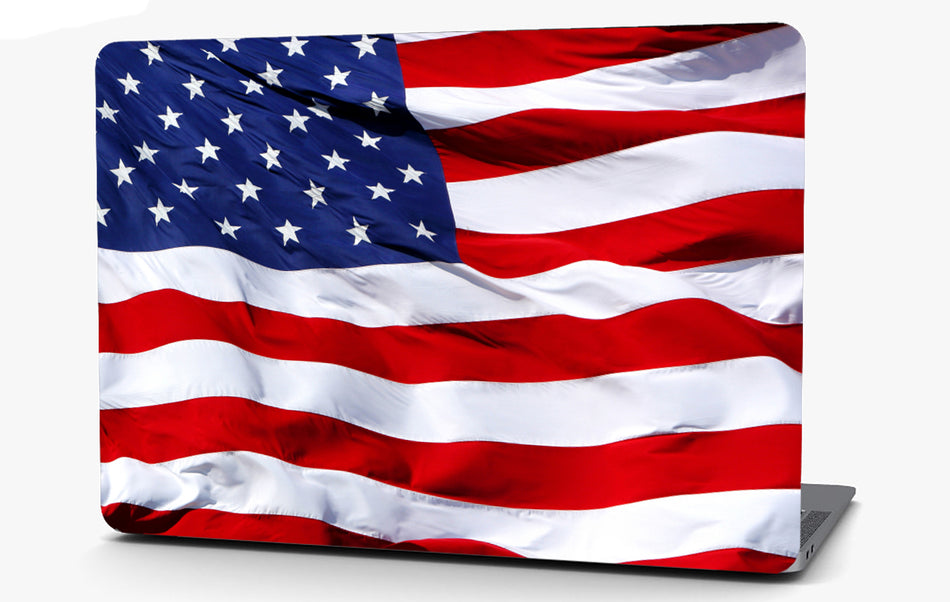 American Flag Waving Vinyl Laptop Computer Skin Sticker Decal Wrap Macbook Various Sizes
