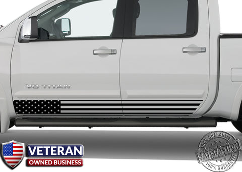 Universal American Flag Door Runner Set Vinyl Decal Set: Fits Any Dodge Ram Ford Chevy Nissan Toyota