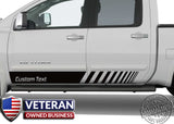 Universal Custom Text Half Strobe Aft door stripes Decals Vinyl Stickers Bedside Set: fits Toyota Ford Ram Chevy GMC Nissan