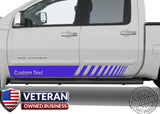 Universal Custom Text Half Strobe Aft door stripes Decals Vinyl Stickers Bedside Set: fits Toyota Ford Ram Chevy GMC Nissan