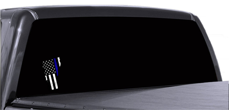 Vermont Distressed Subdued US Flag Thin Blue Line/Thin Red Line/Thin Green Line Sticker. Support Police/Firefighters/Military
