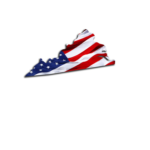 Virginia Waving USA American Flag. Patriotic Vinyl Sticker