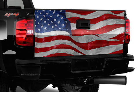 Wavy American Flag Truck Tailgate Wrap 66" x 26"