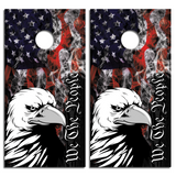 We The People Bald Eagle American Flag  Custom Vinyl Cornhole Wrap
