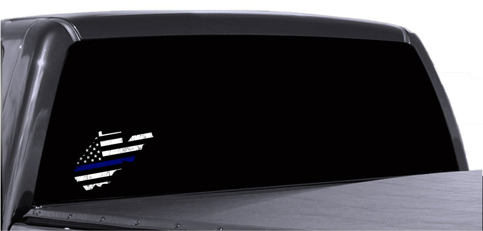 West Virginia Distressed Subdued US Flag Thin Blue Line/Thin Red Line/Thin Green Line Sticker. Support Police/Firefighters/Military