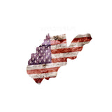 West Virginia Distressed Tattered Subdued USA American Flag Vinyl Sticker