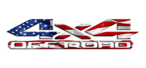 American Flag 3D 4x4 Off Road Bedside Vinyl Decals  Dodge Ram 1500 2500 3500 