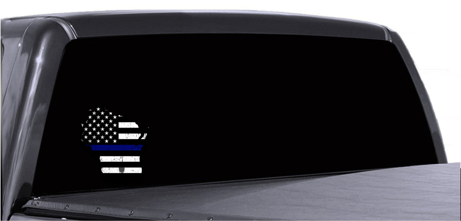 Wisconsin Distressed Subdued US Flag Thin Blue Line/Thin Red Line/Thin Green Line Sticker. Support Police/Firefighters/Military