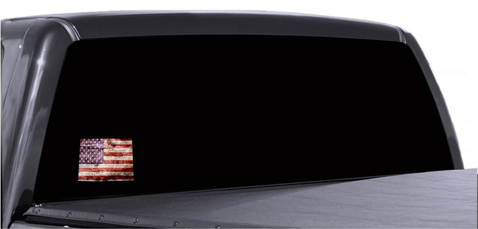 Wyoming Distressed Tattered Subdued USA American Flag Vinyl Sticker