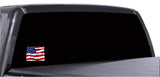 Wyoming Waving USA American Flag. Patriotic Vinyl Sticker