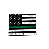 Wyoming Distressed Subdued US Flag Thin Blue Line/Thin Red Line/Thin Green Line Sticker. Support Police/Firefighters/Military