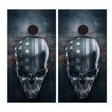 Bloody Skull Custom Cornhole Vinyl Wrap American Flag