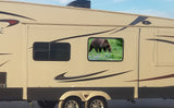 Bear in the Woods Universal RV Camper or 5th Wheel Window 50/50 Perforated Vinyl Decal