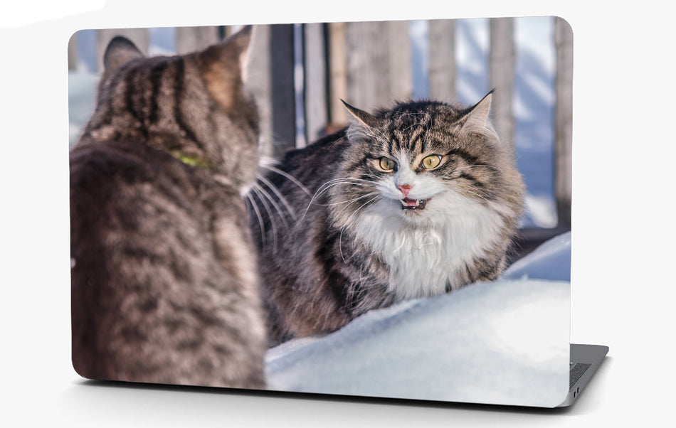 Angry Cat Vinyl Laptop Computer Skin Sticker Decal Wrap Macbook Various Sizes