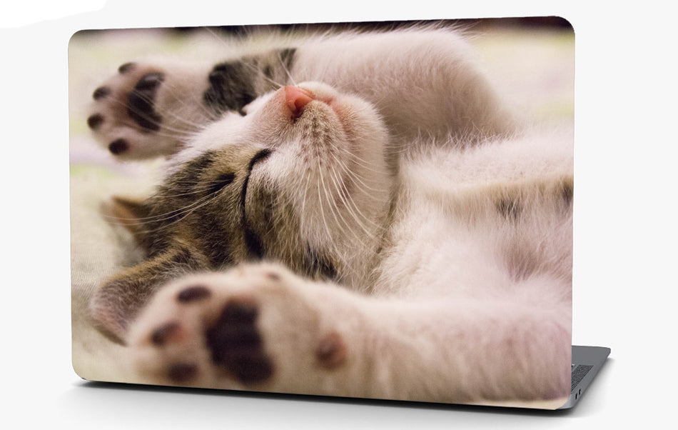 Kitten Relaxing Vinyl Laptop Computer Skin Sticker Decal Wrap Macbook Various Sizes