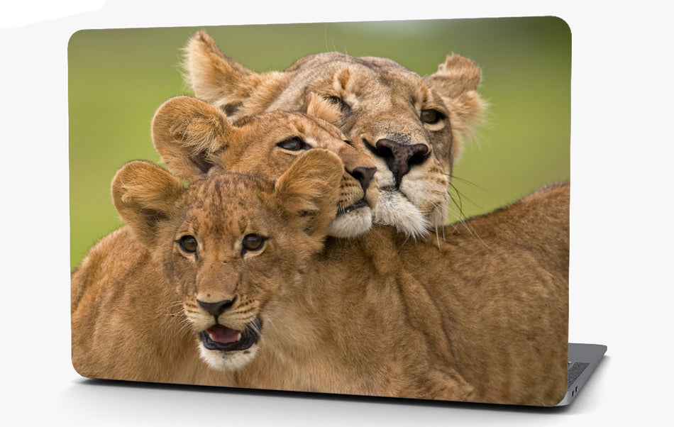 Lioness and Cubs Vinyl Laptop Computer Skin Sticker Decal Wrap Macbook Various Sizes