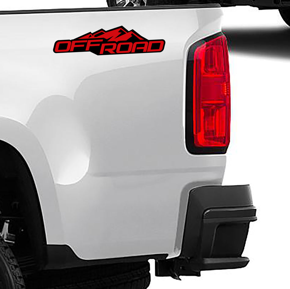 2 Color 4x4 Off Road Bedside Vinyl Decals Fits 2004-2012 Chevy Colorado