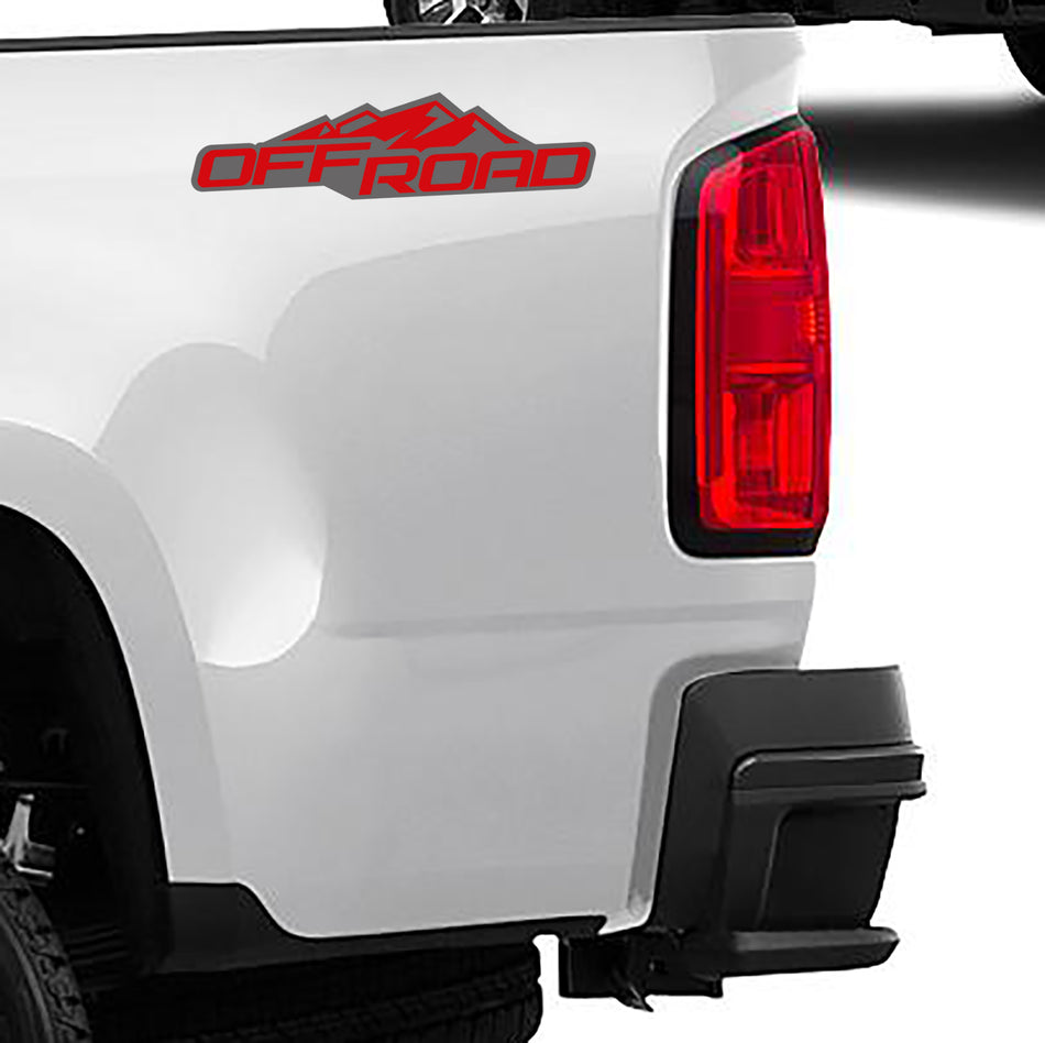 2 Color 4x4 Off Road Bedside Vinyl Decals Fits 2004-2012 Chevy Colorado