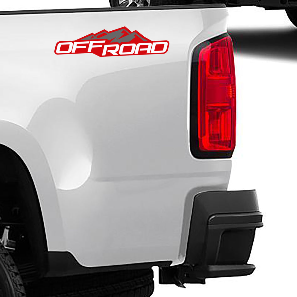 3 Color 4x4 Off Road Bedside Vinyl Decals Fits 2004-2012 Chevy Colorado