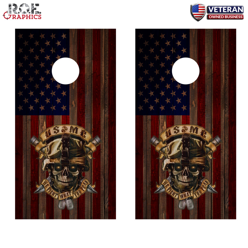 Marine Corps Custom Cornhole Vinyl Wrap
