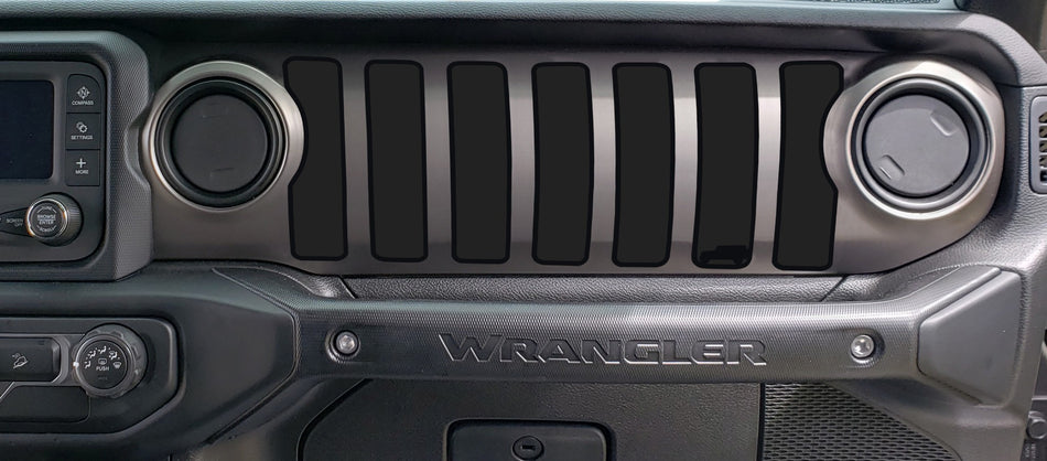 2 Color 4 Door Dash grill decal Fits: 2018 & up Jeep Wrangler JL JT Sahara Altitude 0464