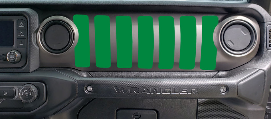 Dash grill decal Fits: 2018 & up Jeep Wrangler JL JT Sport MOAB Sahara Altitude