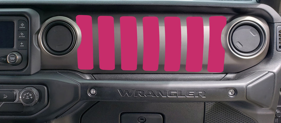 Dash grill decal Fits: 2018 & up Jeep Wrangler JL JT Sport MOAB Sahara Altitude