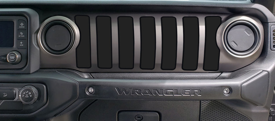 Dash grill decal Fits: 2018 & up Jeep Wrangler JL JT Sport MOAB Sahara Altitude