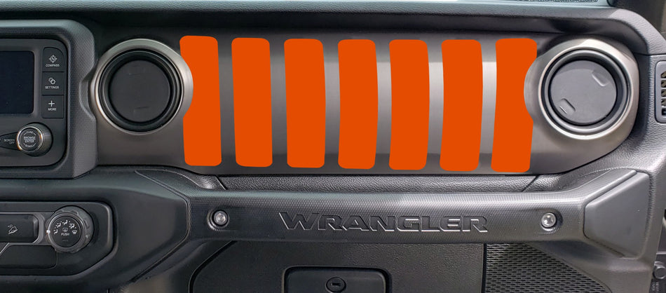 Dash grill decal Fits: 2018 & up Jeep Wrangler JL JT Sport MOAB Sahara Altitude
