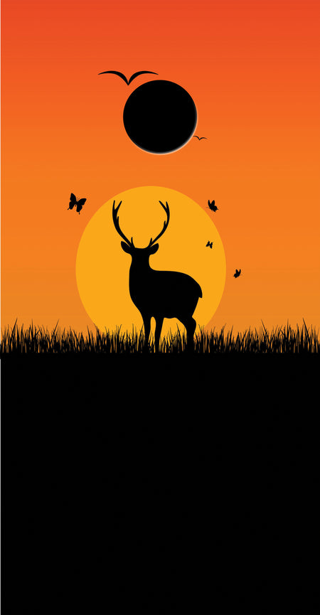 Deer Sunset Custom Vinyl Cornhole Wrap