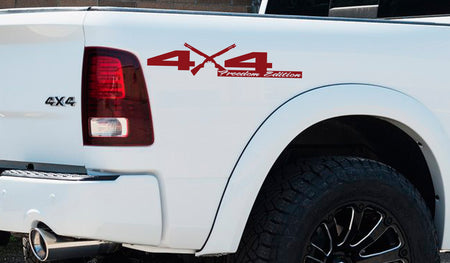 4x4 Off-Road freedom edition Shotgun Bedside Vinyl Decals  Dodge Ram 1500 2500 3500 
