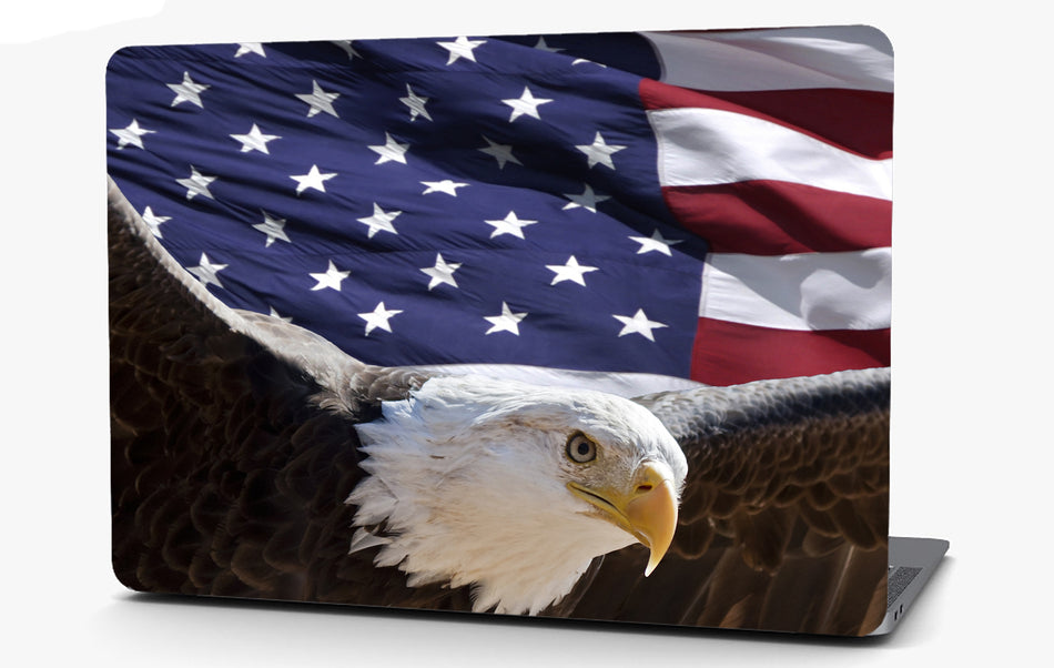 Bald Eagle American Flag Vinyl Laptop Computer Skin Sticker Decal Wrap Macbook Various Sizes