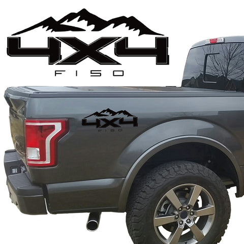 4X4 F150 MOUNTAIN BEDSIDE VINYL DECAL FORD TRUCK 2008-2017