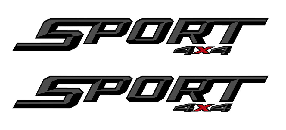 Sport 4x4 Bedside Decals: Fits 2017-2019 Ford Trucks Air Release Vinyl