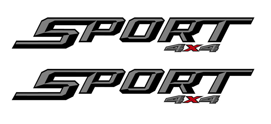 Sport 4x4 Bedside Decals: Fits 2017-2019 Ford Trucks Air Release Vinyl