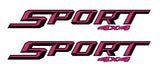 Sport 4x4 Bedside Decals: Fits 2017-2019 Ford Trucks Air Release Vinyl