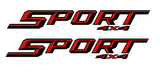 Sport 4x4 Bedside Decals: Fits 2017-2019 Ford Trucks Air Release Vinyl