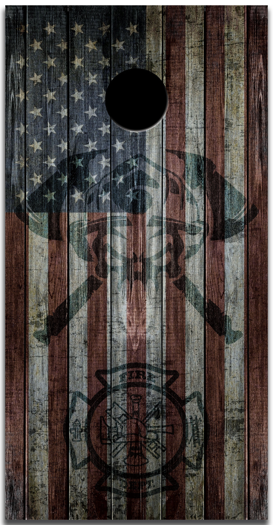 Fire Fighter Custom Cornhole Vinyl Wrap
