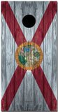 Distressed Florida Flag Custom Cornhole Vinyl Wrap