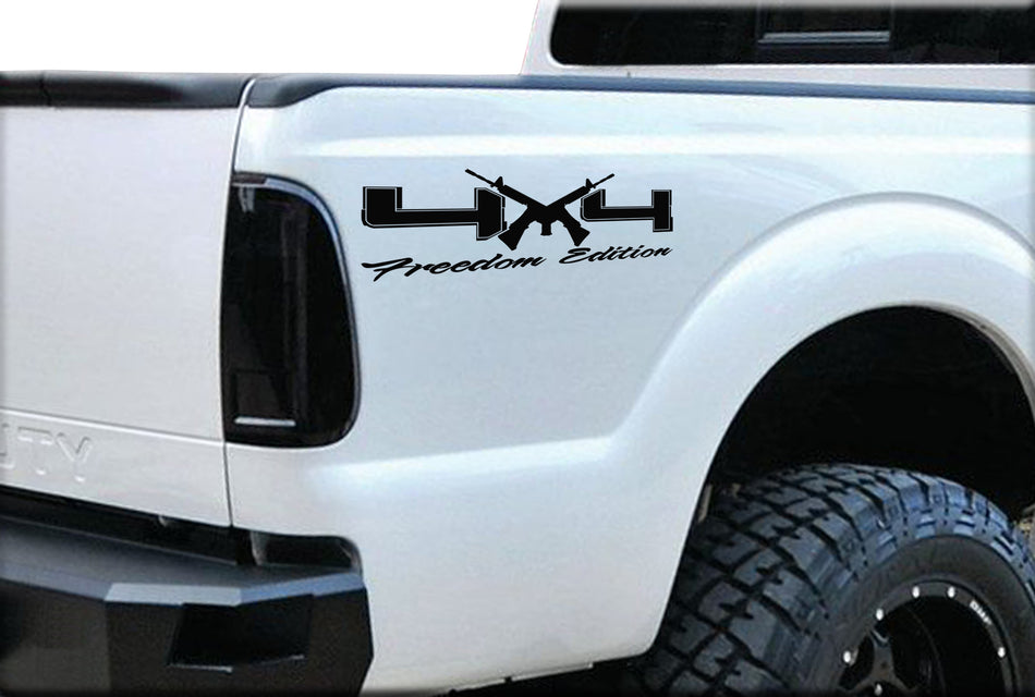 4X4 Freedom Edition AR15 Vinyl Decals Fits Ford Trucks 2008-2016 F150 F250 F350 -0232