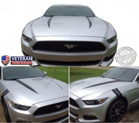 2015 & UP FORD MUSTANG COWL HOOD SPEARS STRIPES VINYL GRAPHICS 5.0L GT COYOTE 0072