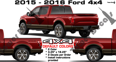 4x4 BED SIDE VINYL DECAL 2 color STICKER FOR FORD F150 F250 F350 F450 SUPERDUTY